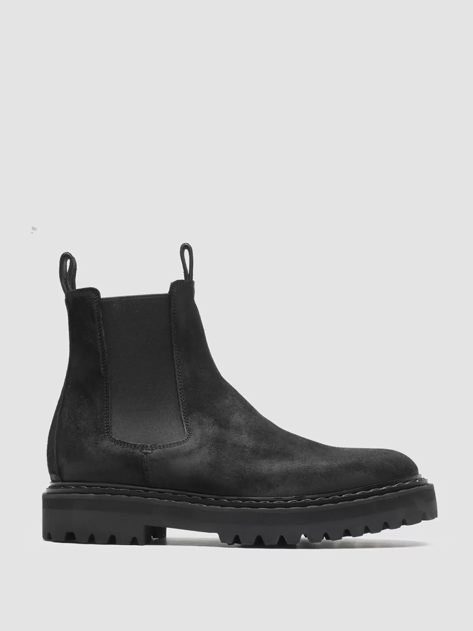 Officine Creative Ankle Boots>PISTOLS 003 - Suede Chelsea Boots BLACK