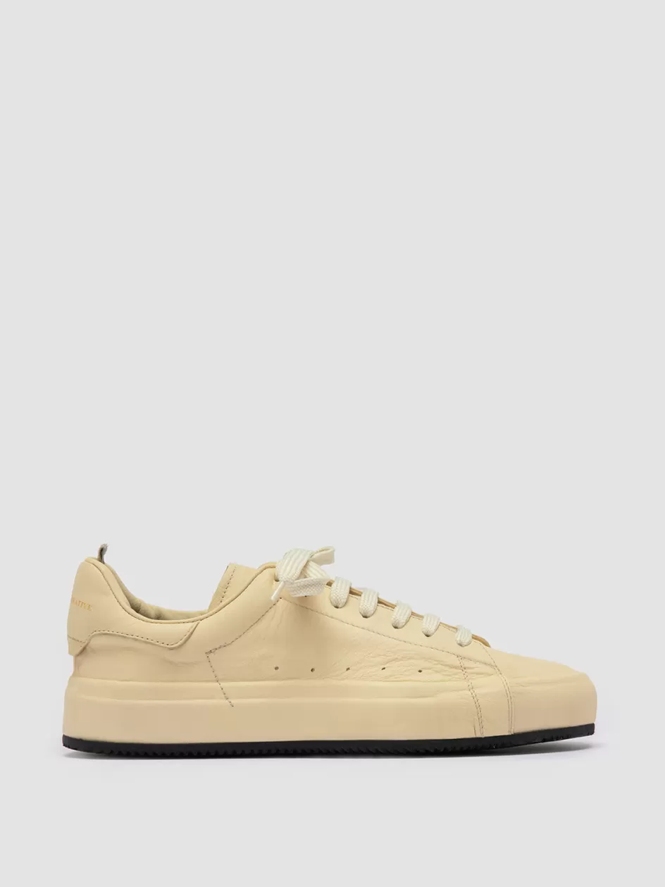 Officine Creative Sneakers>PRIMARY 101 - Ivory Leather Sneakers VANILLA