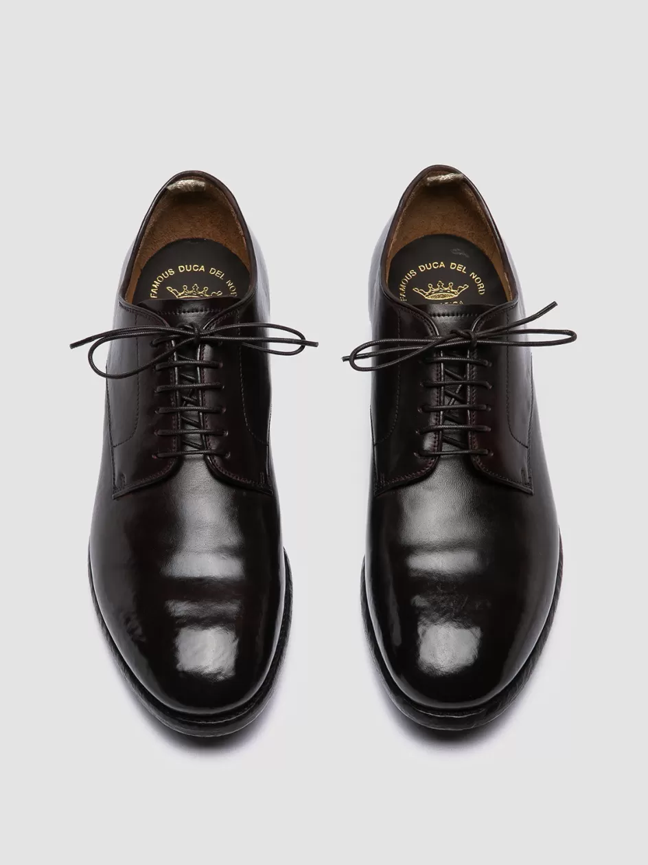Officine Creative Derbies | Formal Shoes>PRINCE 606 - Brown Leather Derby Shoes DARK BROWN
