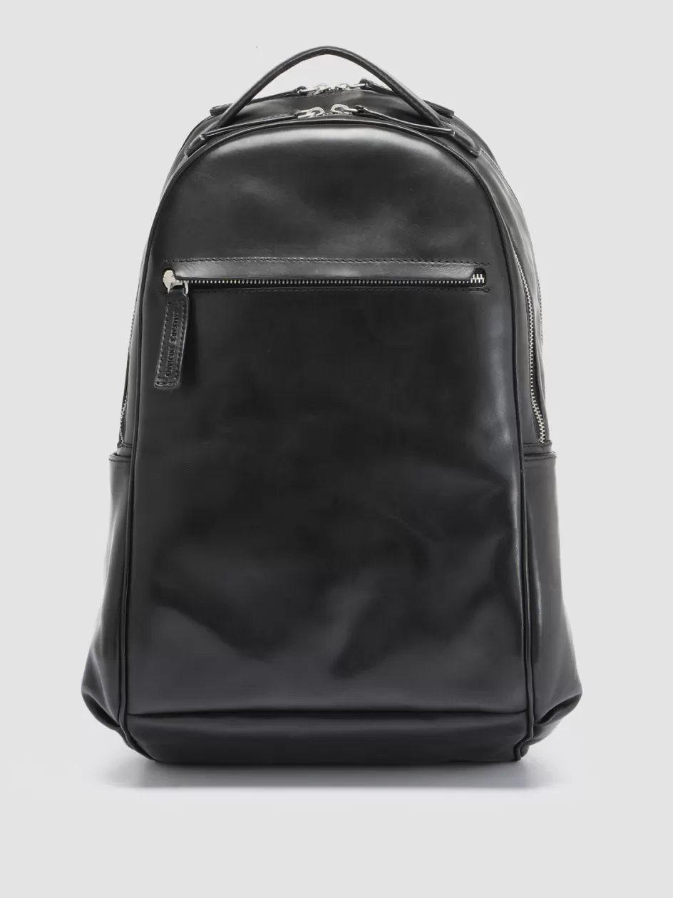 Officine Creative Backpacks | Backpacks>QUENTIN 012 - Leather Backpack BLACK