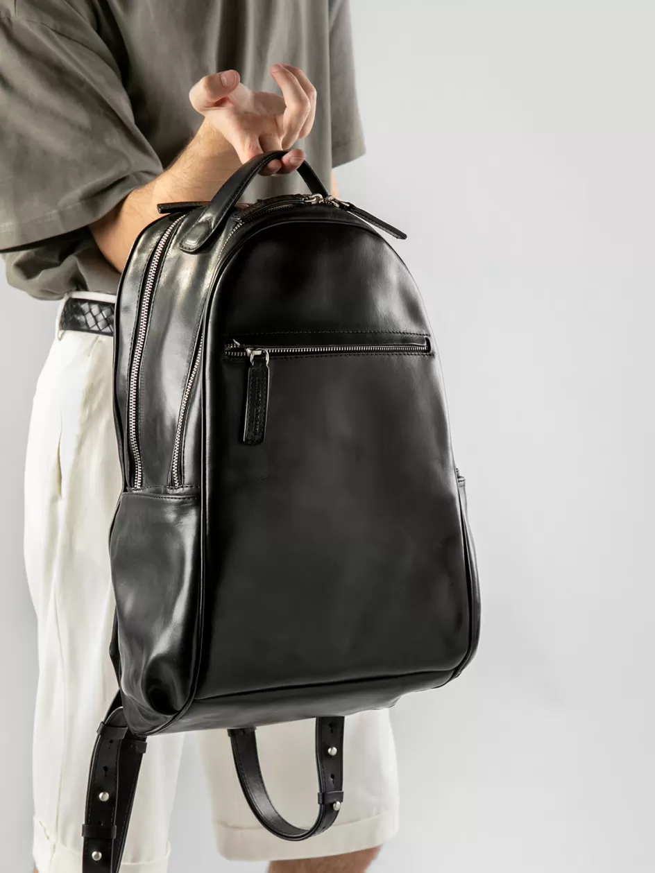 quentin_012__black_leather_backpack_100056.webp Officine Creative Backpacks | Backpacks>QUENTIN 012 - Leather Backpack BLACK