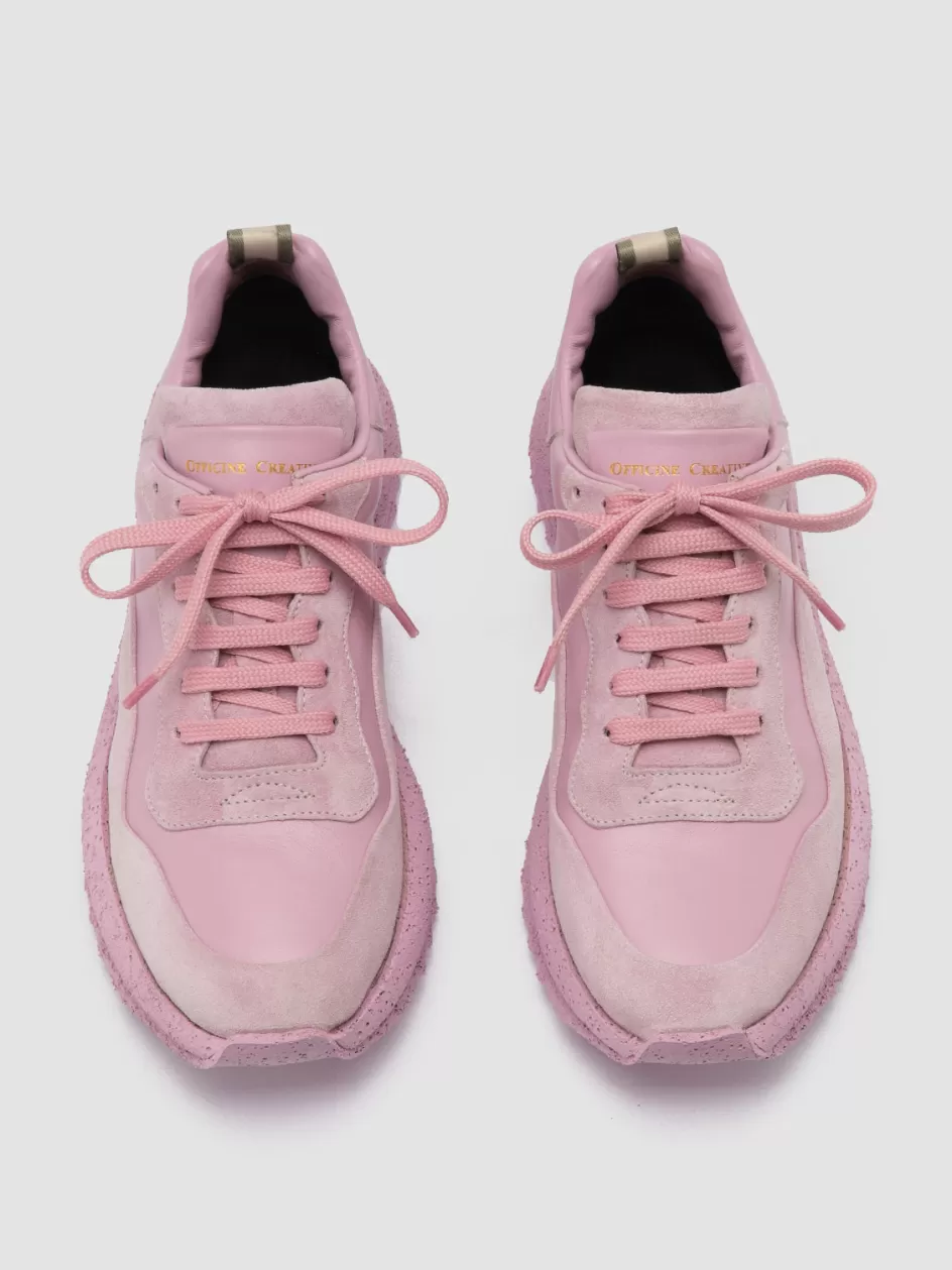 Officine Creative Suede Selection | Sneakers>RACE RUBREX 101 - Leather And Suede Low Top Sneakers ROSE
