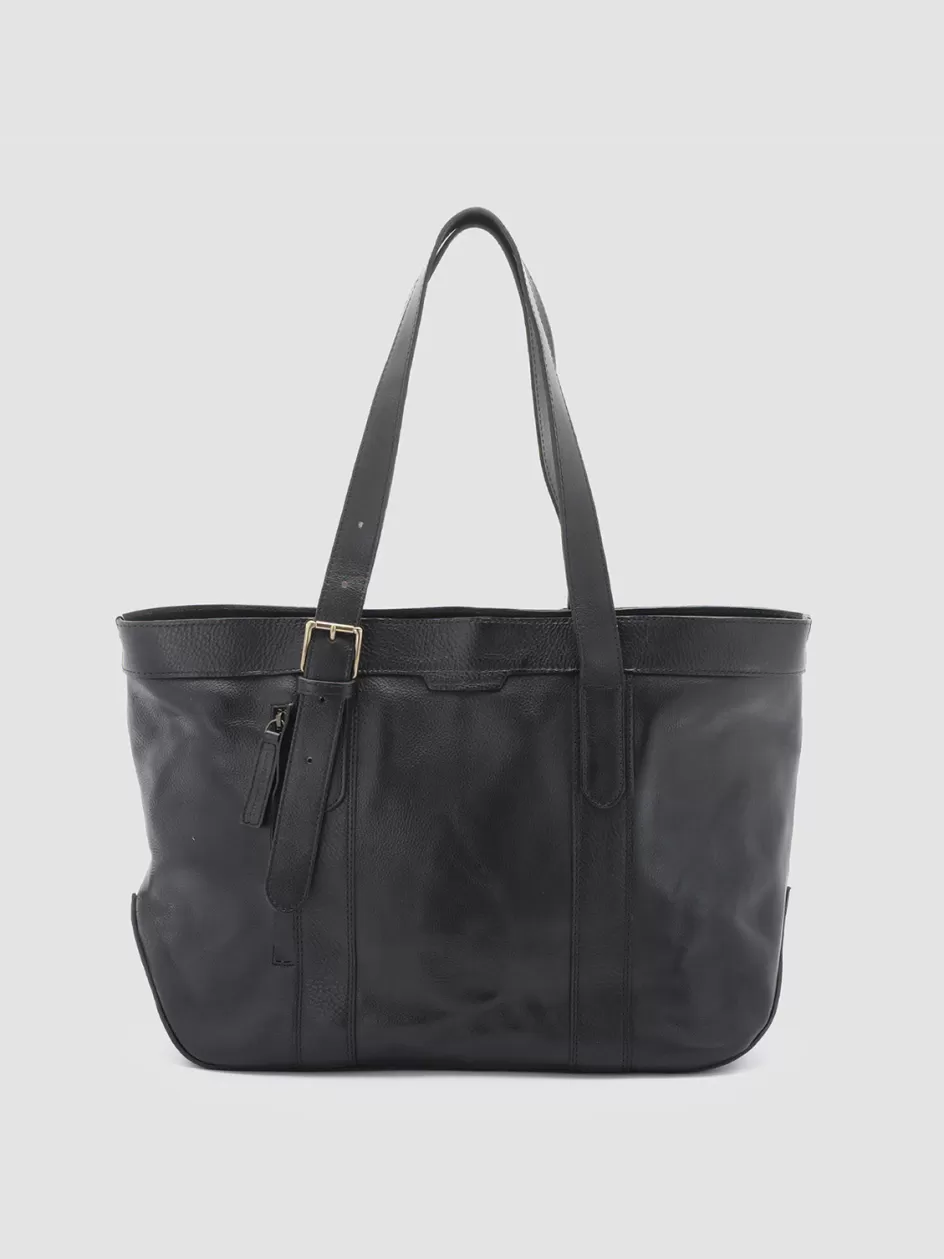 Officine Creative Bags>RARE 032 - Leather Shoulder Bag BLACK