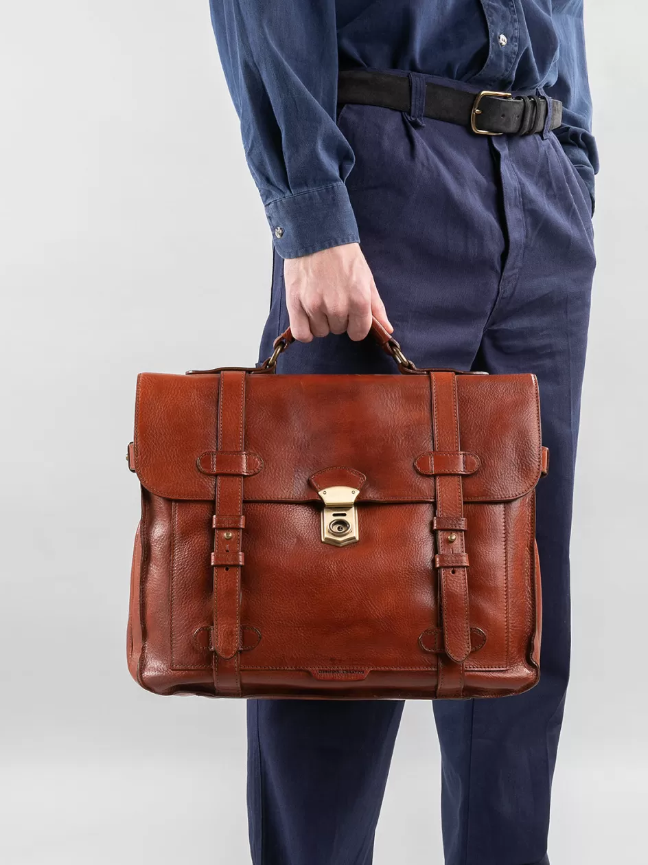 rare_26__brown_leather_briefcase_98984.webp Officine Creative Icons | Bags>RARE 26 - Brown Leather BriefCase DARK BROWN