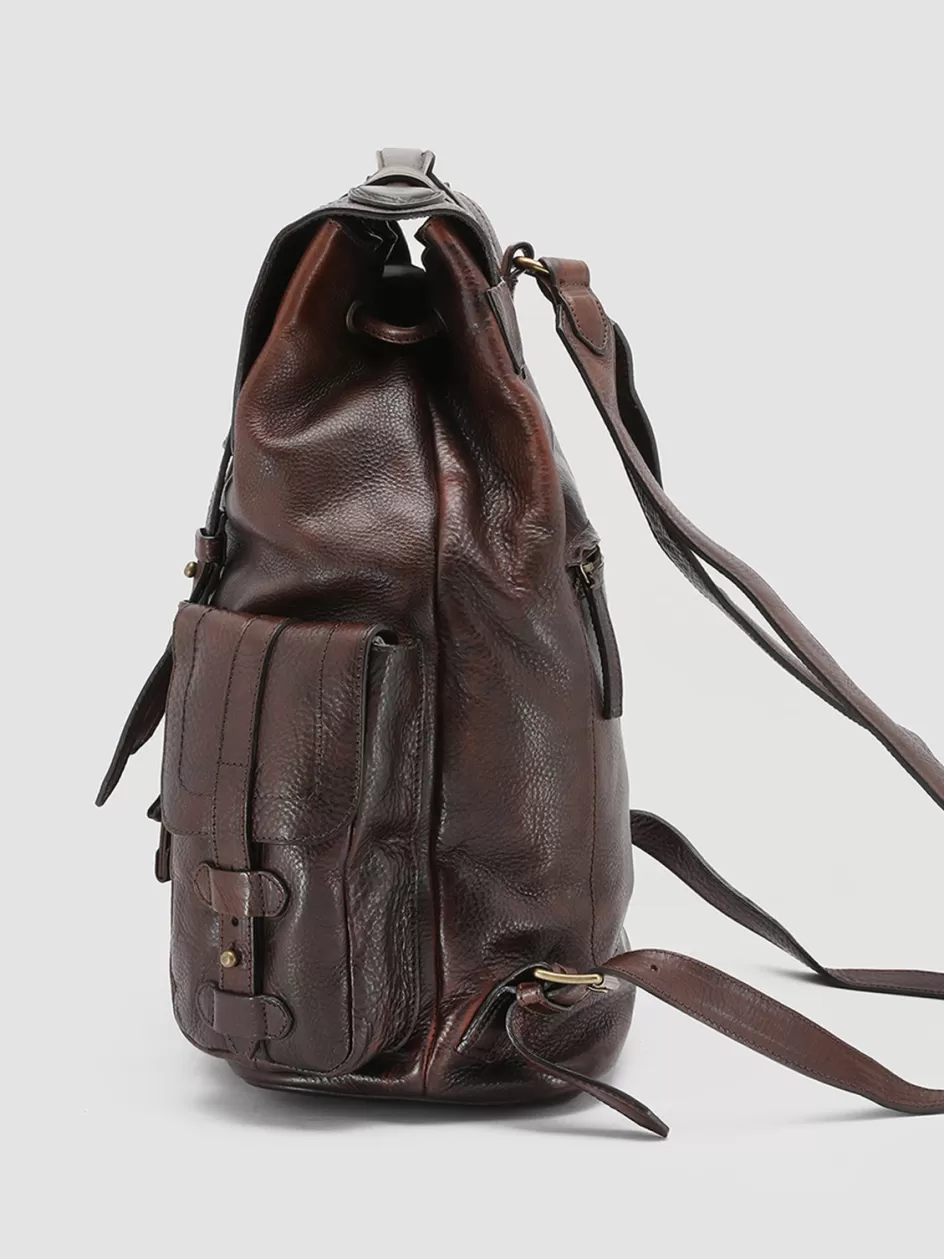 rare_27__brown_leather_backpack_98969.webp Officine Creative Icons | Backpacks>RARE 27 - Brown Leather Backpack DARK BROWN