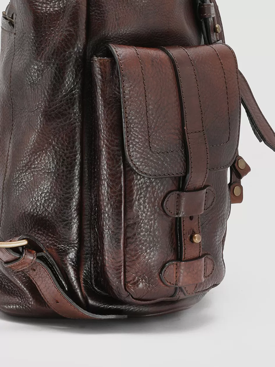 rare_27__brown_leather_backpack_98970.webp Officine Creative Icons | Backpacks>RARE 27 - Brown Leather Backpack DARK BROWN