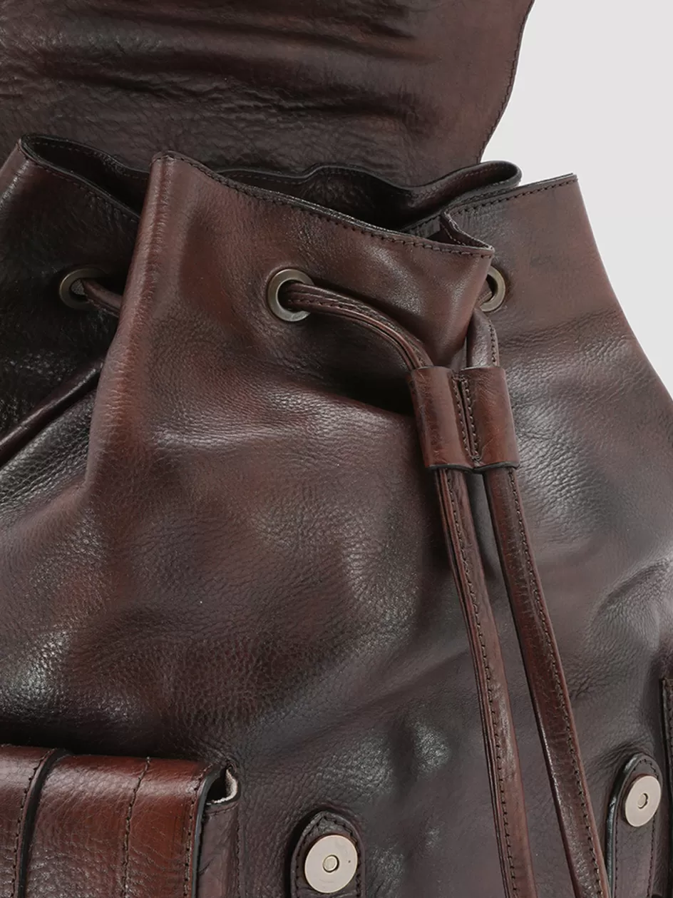 rare_27__brown_leather_backpack_98972.webp Officine Creative Icons | Backpacks>RARE 27 - Brown Leather Backpack DARK BROWN
