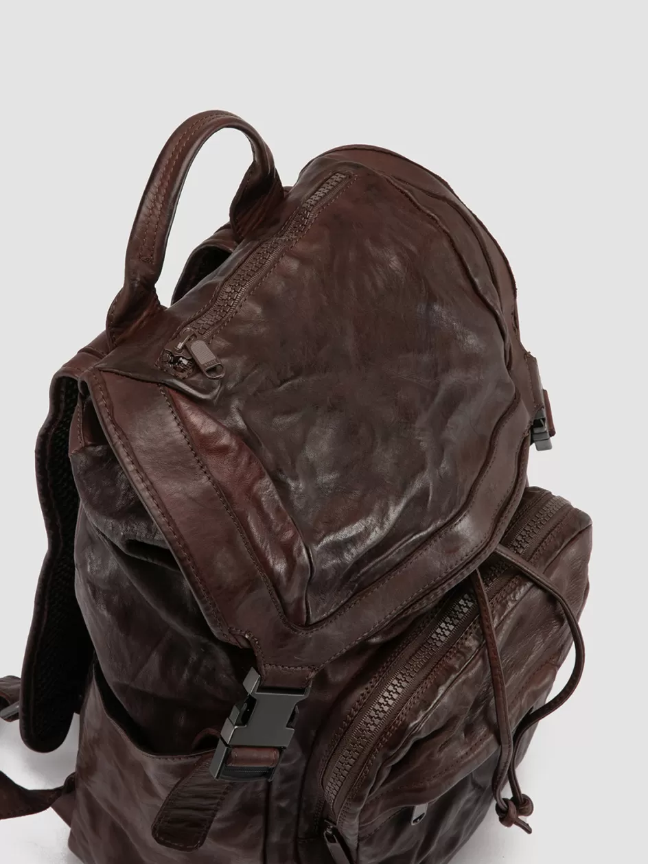 Officine Creative Backpacks | Backpacks>RECRUIT 006 - Brown Leather Backpack OTTO