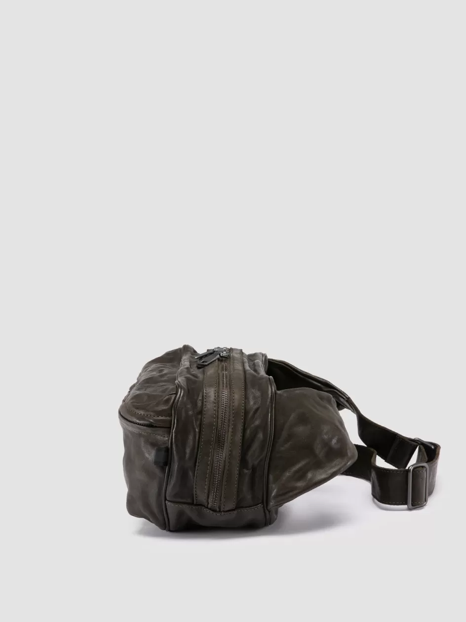 recruit_012__green_leather_waistpack_99563.webp Officine Creative Bags | Backpacks>RECRUIT 012 - Leather Waistpack GREEN