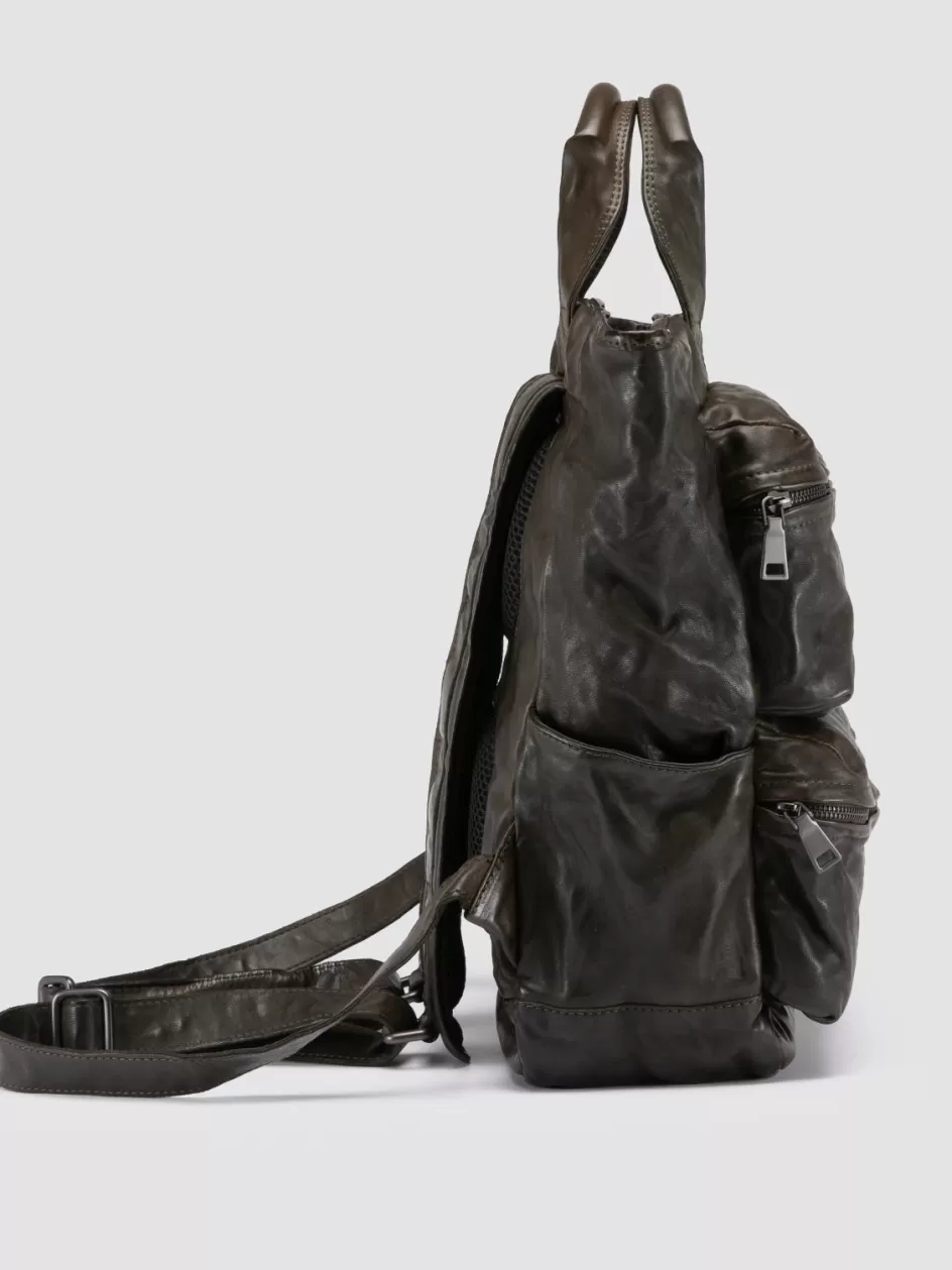 recruit_014__green_leather_backpack_100139.webp Officine Creative Backpacks | Backpacks>RECRUIT 014 - Leather Backpack GREEN