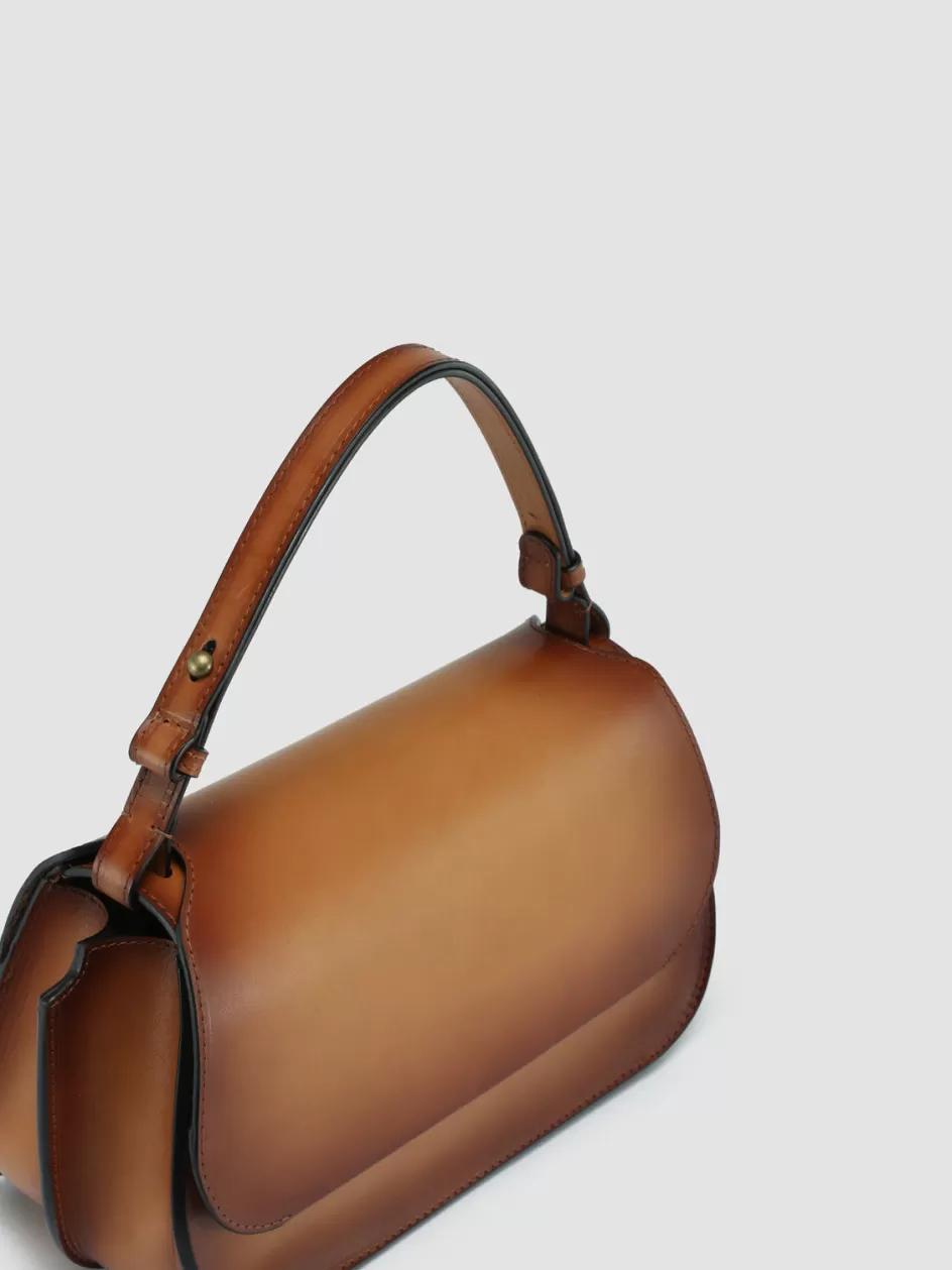 Officine Creative Bags>SADDLE 012 - Brown Leather Hobo Bag HONEY