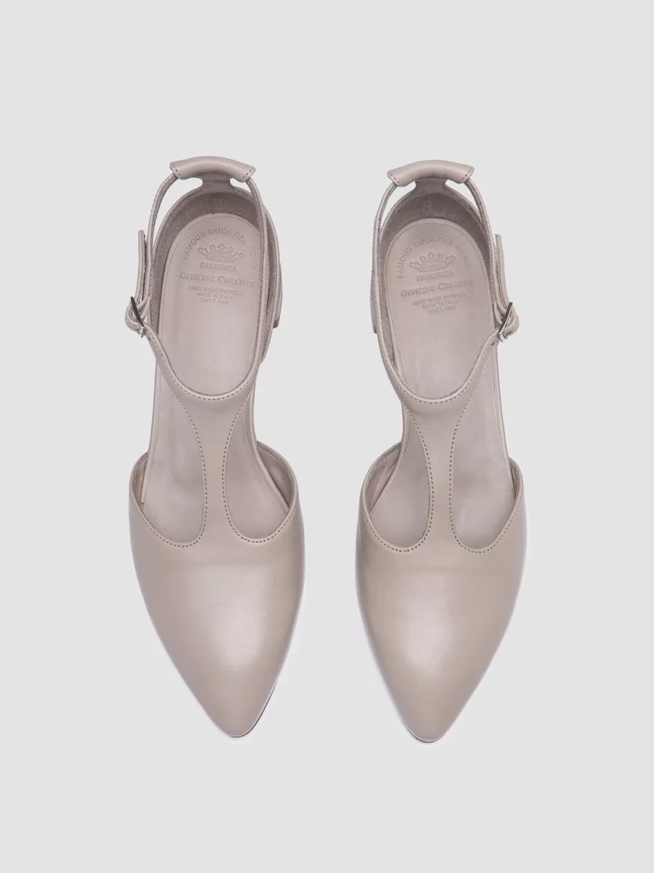 Officine Creative Dress Shoes>SAGE 103 - Ivory Leather T-Bar Shoes POMICE