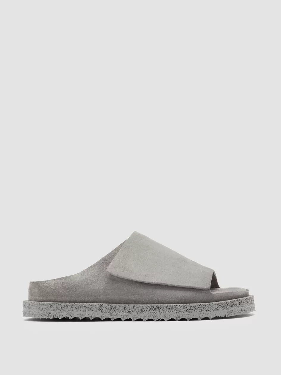 Officine Creative Suede Selection | Sandals>SANDS 106 - Suede Slide Sandals GREY