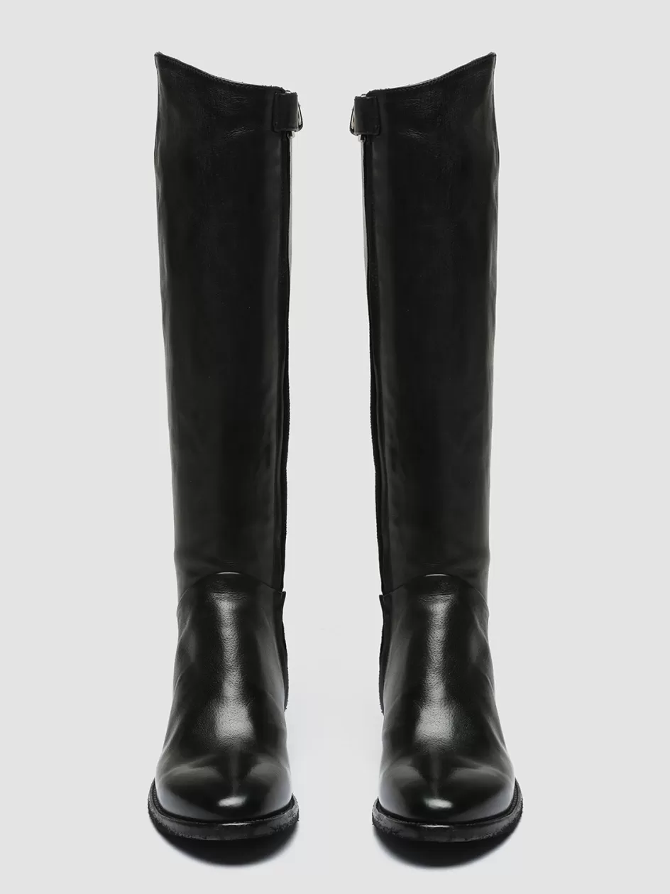 Officine Creative Boots & Booties>SELINE 021 - Zipped Leather Boots BLACK