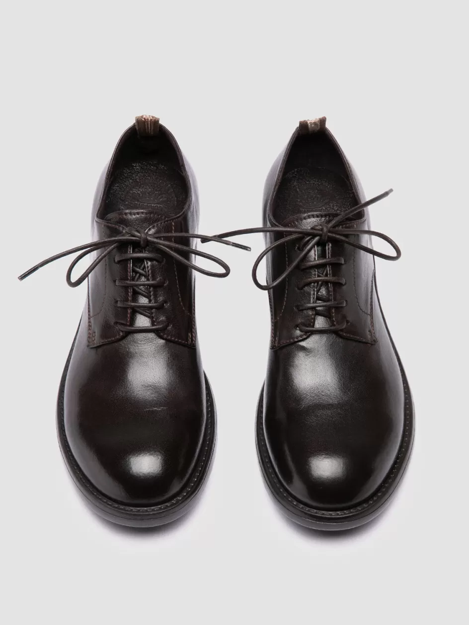 Officine Creative Derbies & Oxfords | Dress Shoes>SERGEANT 101 - Burgundy Leather Derby Shoes TRUFFLE                                           