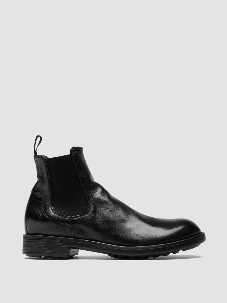 Officine Creative Boots & Booties>SERGEANT 102 - Black Leather Chelsea Boots NERO