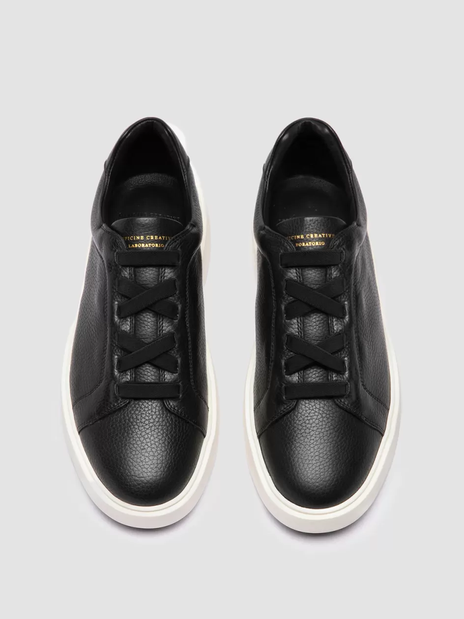 Officine Creative Sneakers>SLOUCH 001 - Leather Low Top Sneakers BLACK