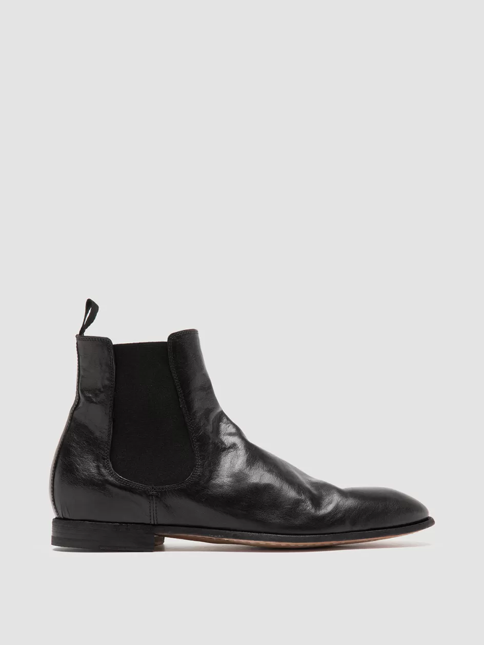 Officine Creative Ankle Boots>SOLITUDE 004 - Leather Chelsea Boots BLACK