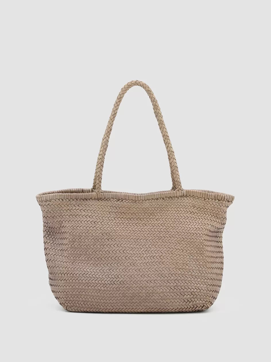 Officine Creative Bags>SUSAN 01 - Taupe Leather Tot Bag NOUN