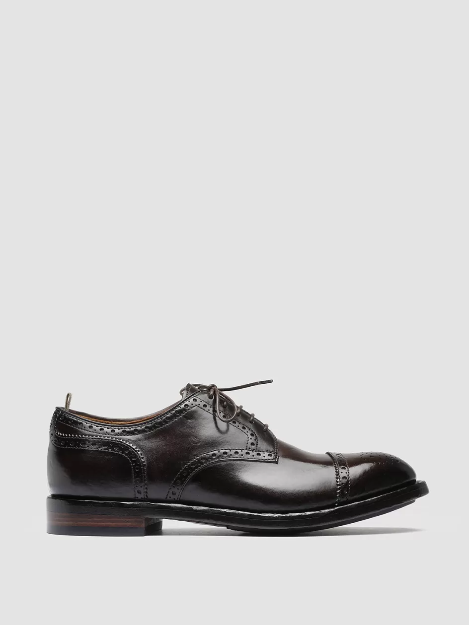 Officine Creative Derbies | Formal Shoes>TEMPLE 003 - Leather Derby Shoes BROWN