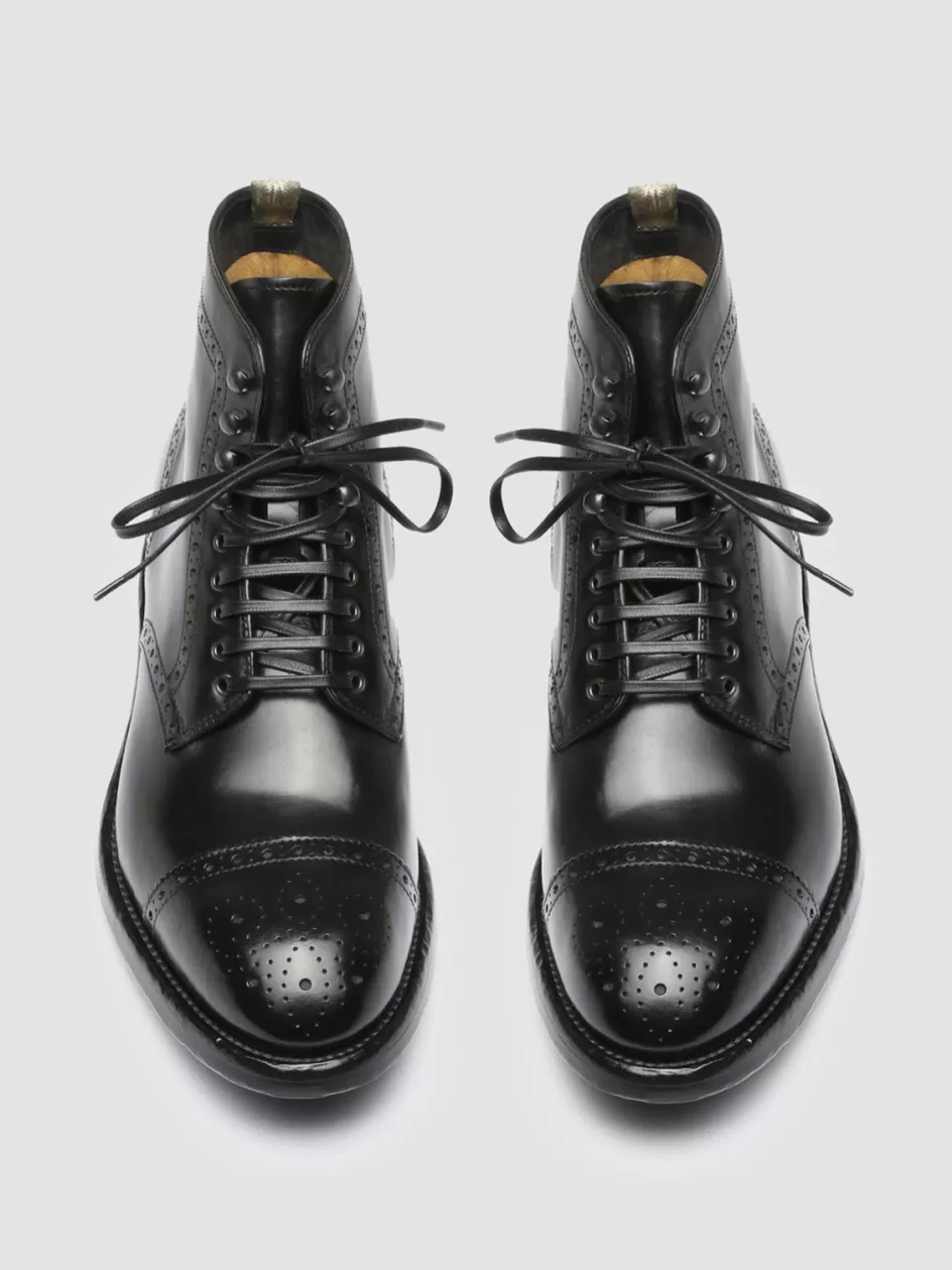 Officine Creative Ankle Boots>TEMPLE 004 - Leather Ankle Boots BLACK