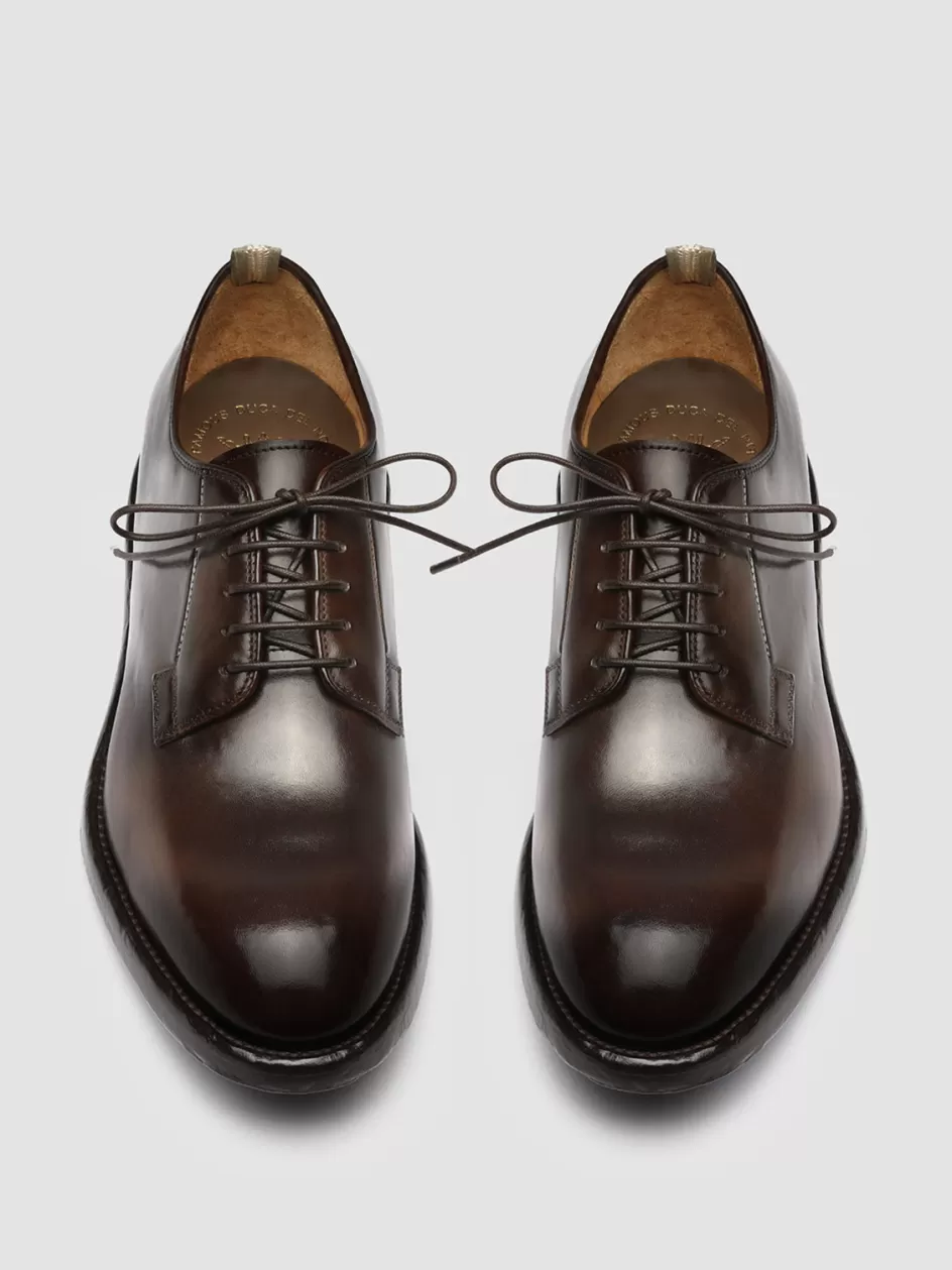 Officine Creative Derbies | Formal Shoes>TEMPLE 007 - Leather Derby Shoes BROWN