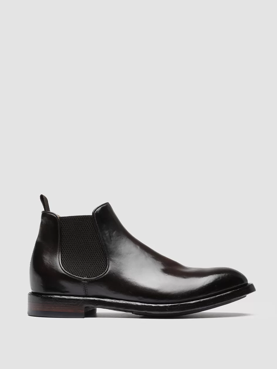 Officine Creative Icons | Ankle Boots>TEMPLE 008 - Brown Leather Chelsea Boots EBANO