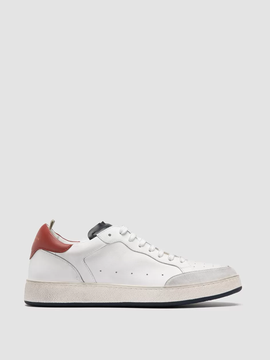 Officine Creative Sneakers>THE ANSWER 001 - White Leather And Suede Low Top Sneakers MULTICOLOR