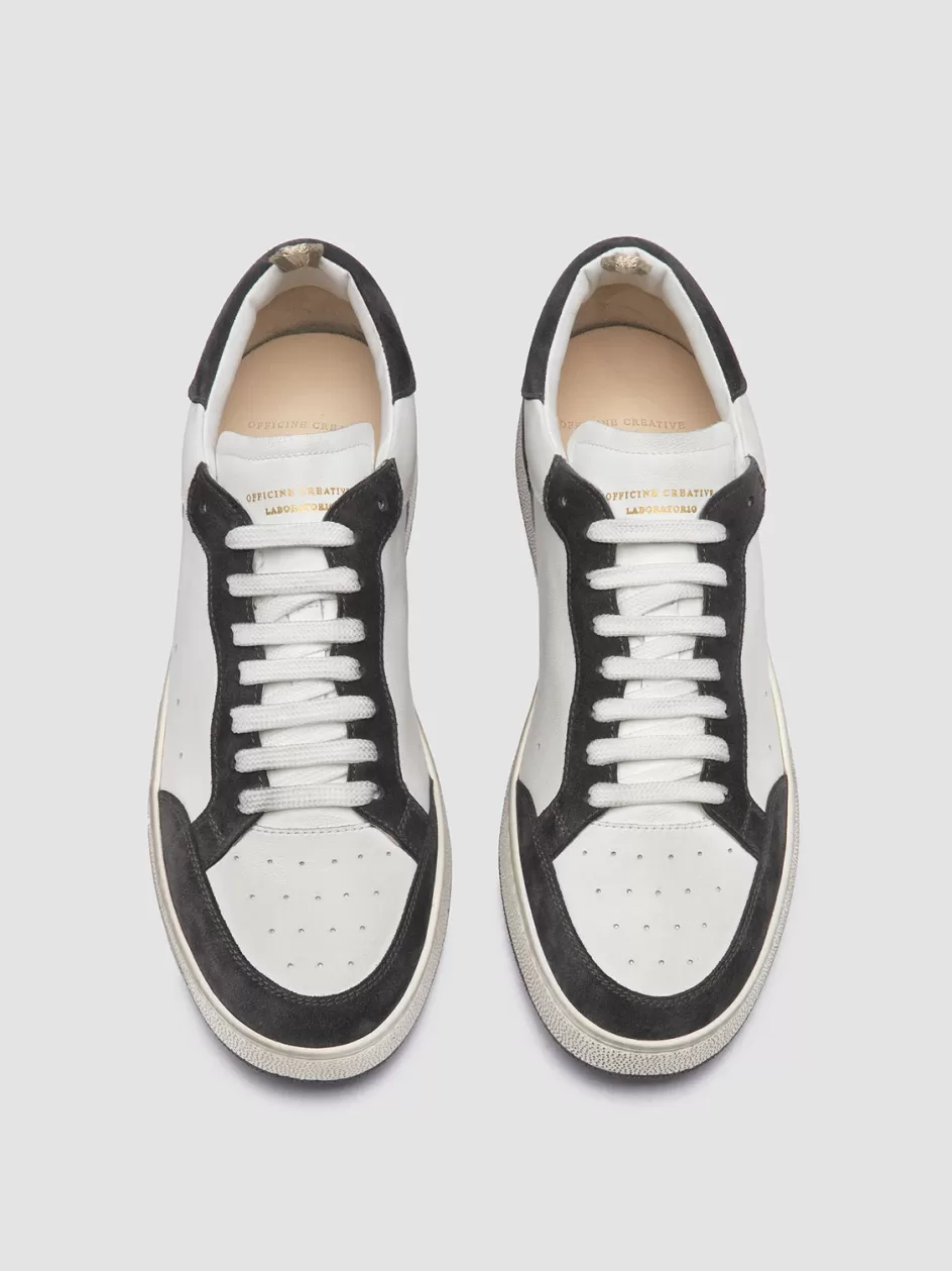 Officine Creative Sneakers>THE ANSWER 001 - Leather And Suede Low Top Sneakers WHITE