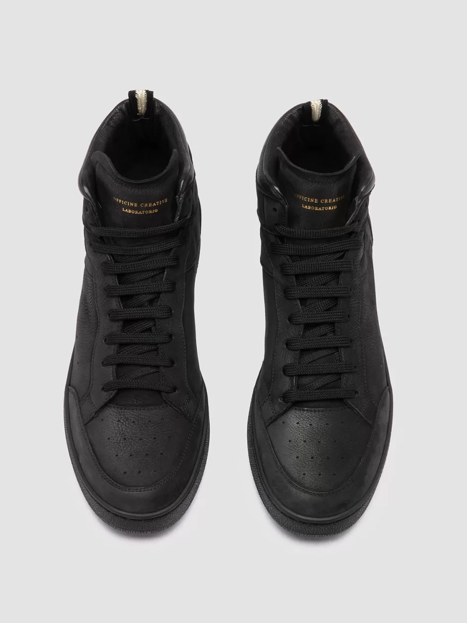 Officine Creative Sneakers>THE ANSWER 004 - Leather And Suede High Top Sneakers BLACK
