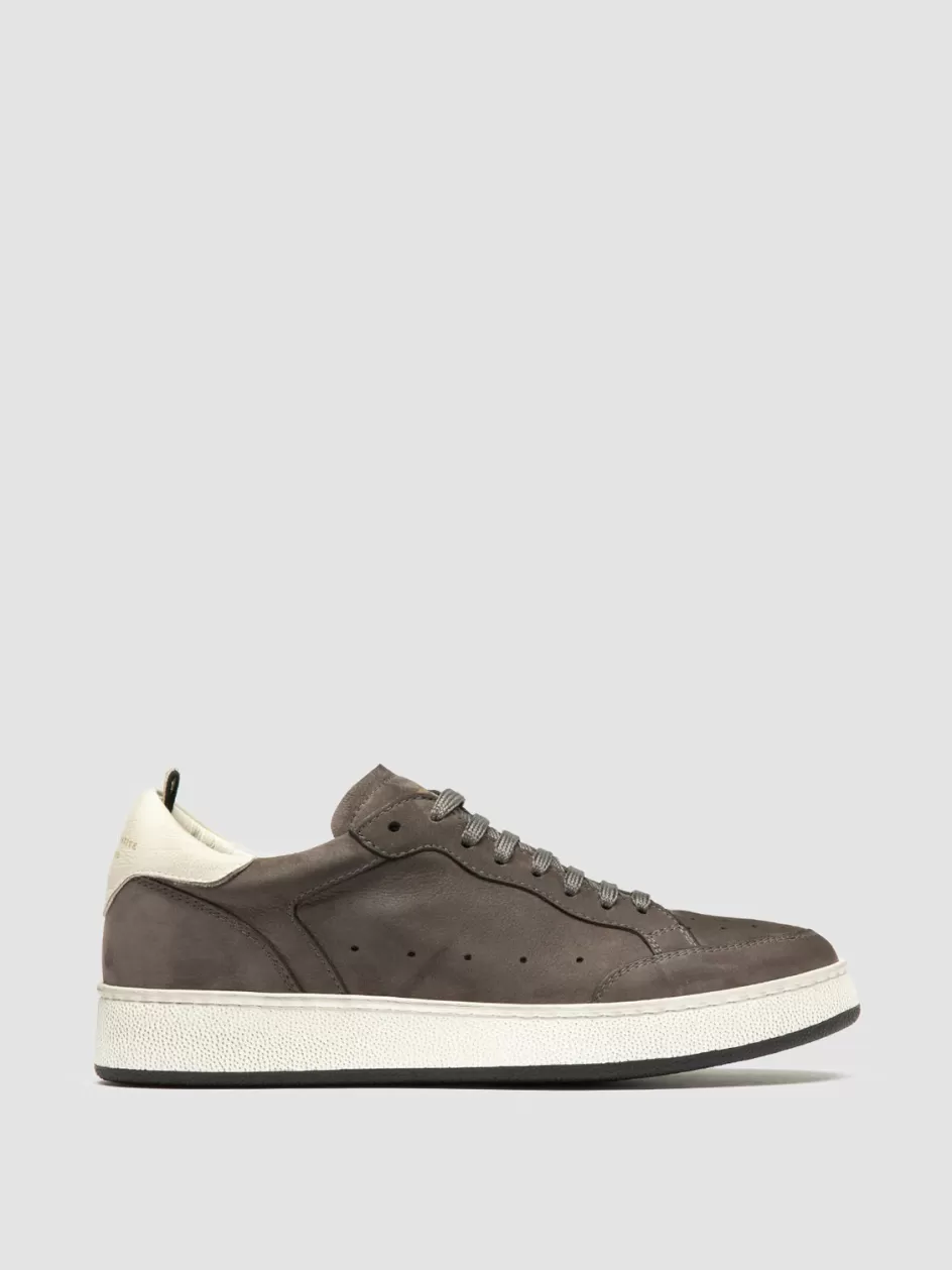 Officine Creative Sneakers>THE ANSWER 102 - Grey Nubuck Low Top Sneakers LAVAGNA/TOFU