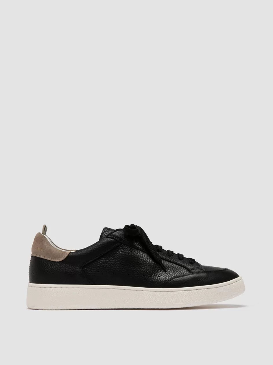 Officine Creative Sneakers>THE DIME 001 - Black Suede Low Top Sneakers NERO/ANTILOPE