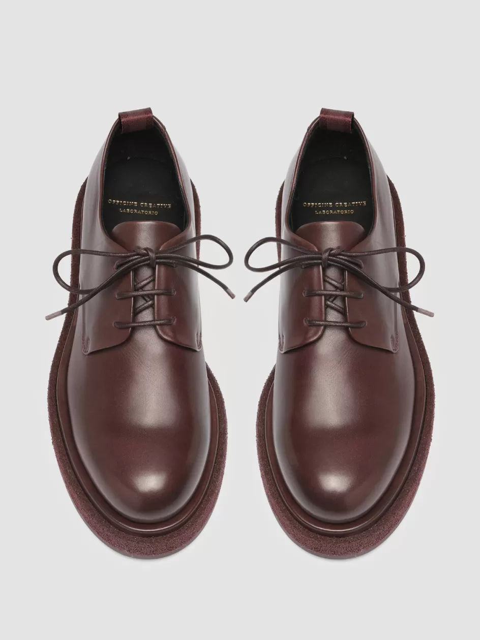 Officine Creative Derbies & Oxfords | Dress Shoes>TONAL 100 - Burgundy Leather Derby Shoes CHIANTI