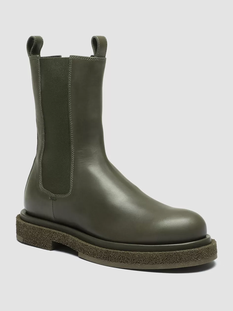 tonal_105__green_leather_chelsea_boots_105958.webp Officine Creative Boots & Booties>TONAL 105 - Leather Chelsea Boots GREEN