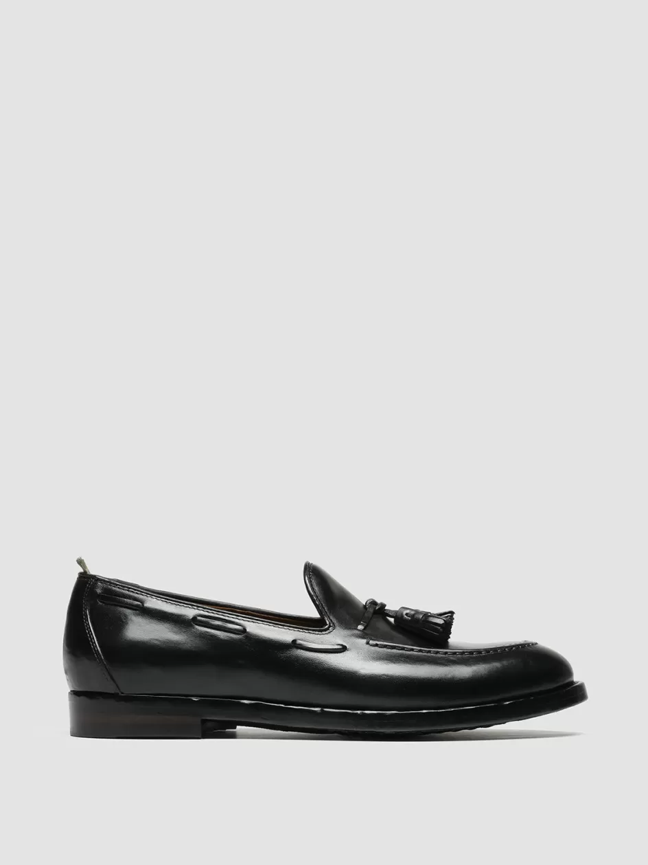 Officine Creative Loafers>TULANE 001 - Leather Tassel Loafers BLACK
