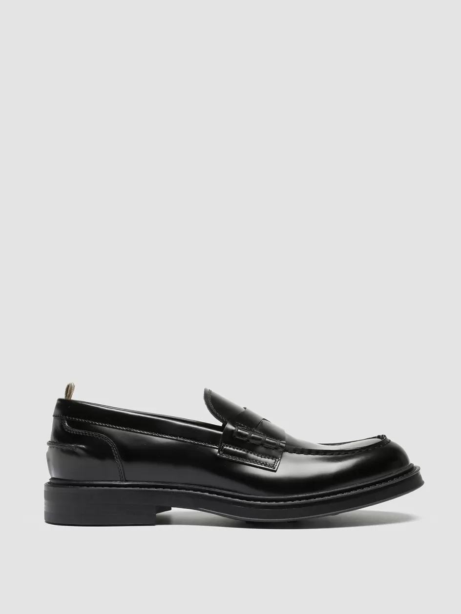 Officine Creative Loafers>UNIFORM 001 - Leather Loafers BLACK