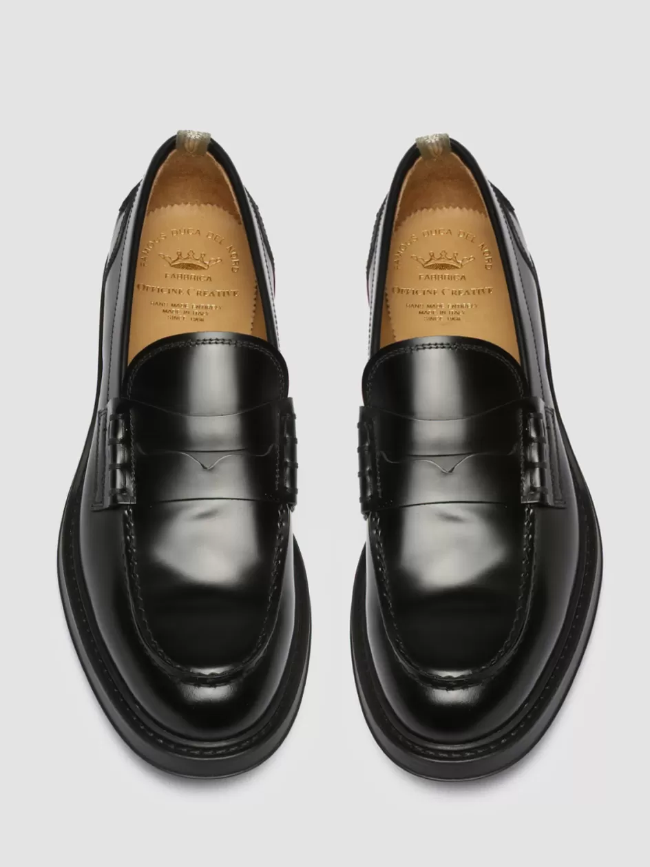 Officine Creative Loafers>UNIFORM 001 - Leather Loafers BLACK