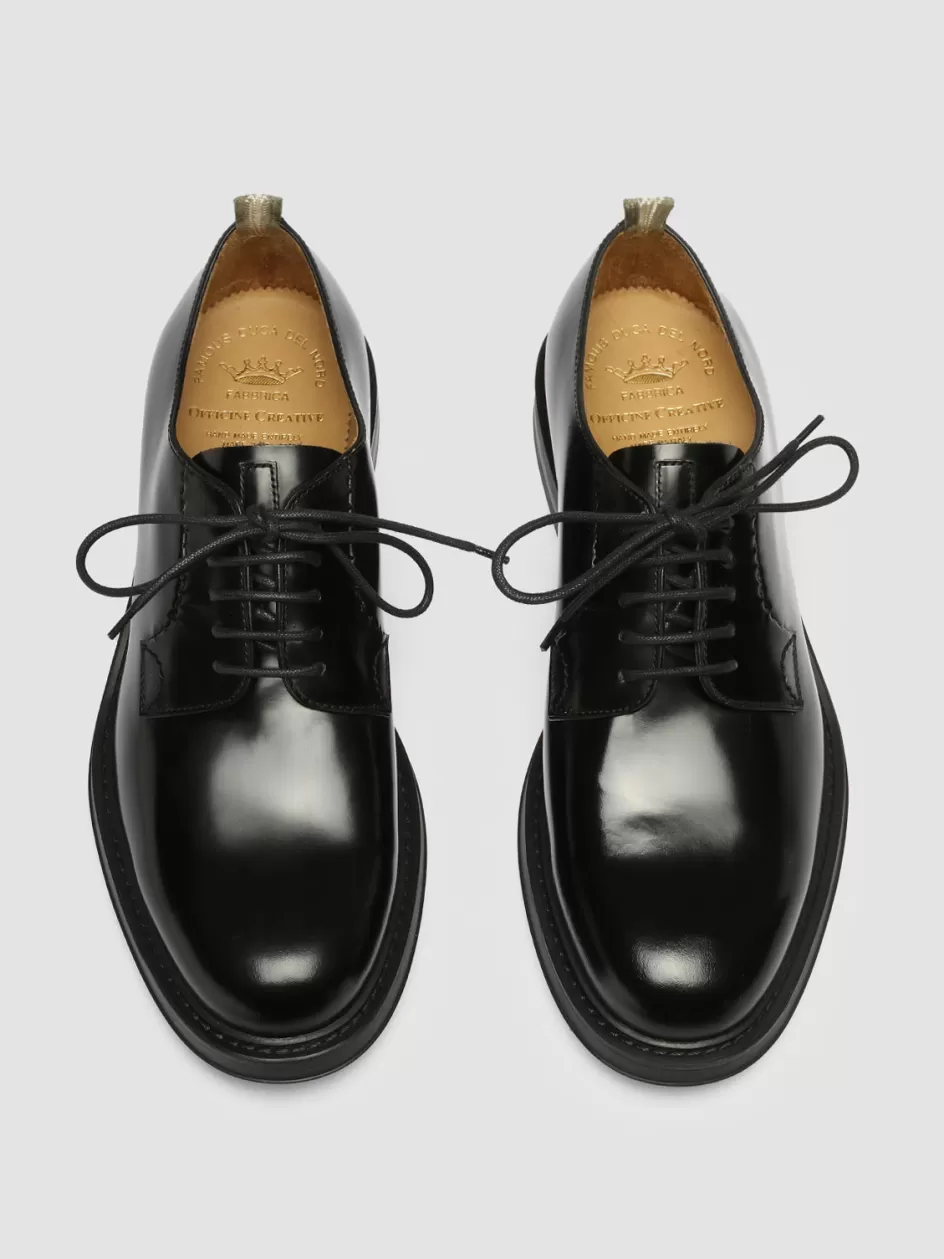 Officine Creative Derbies>UNIFORM 003 - Leather Derby Shoes BLACK