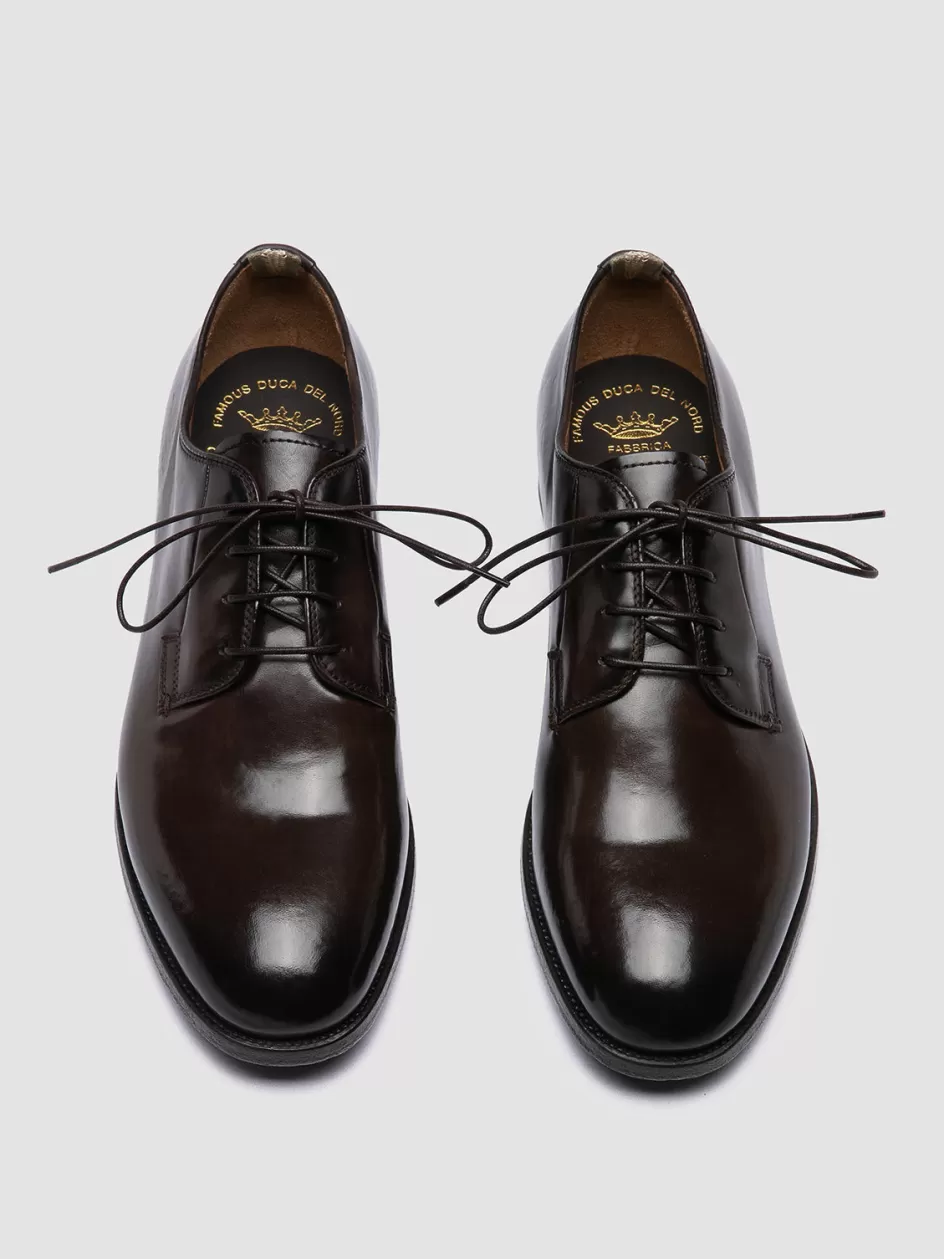 Officine Creative Derbies | Formal Shoes>VANDERBILT CAOU 013 - Leather Derby Shoes DARK BROWN