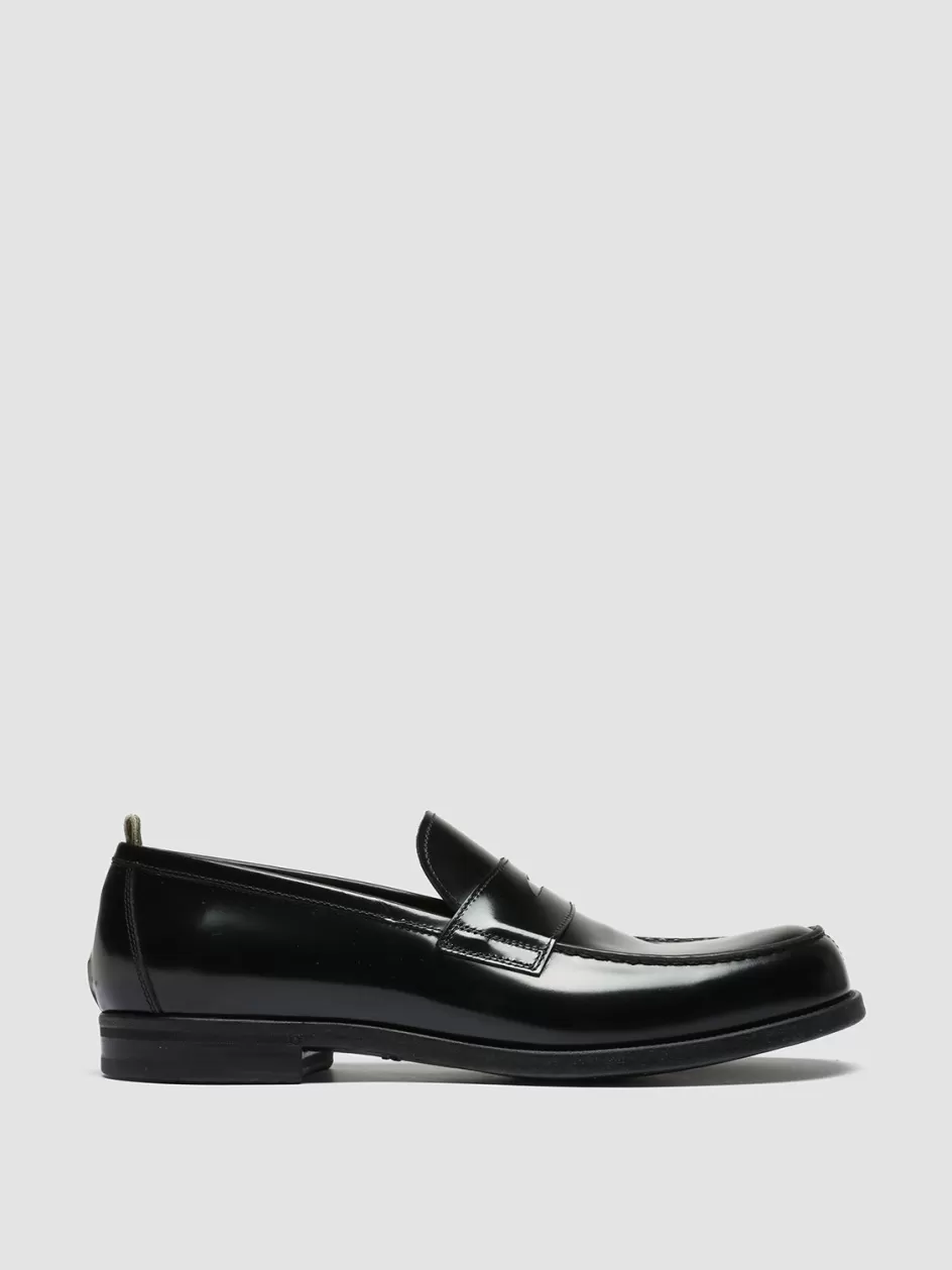 Officine Creative Loafers>VINE 001 - Leather Loafers BLACK