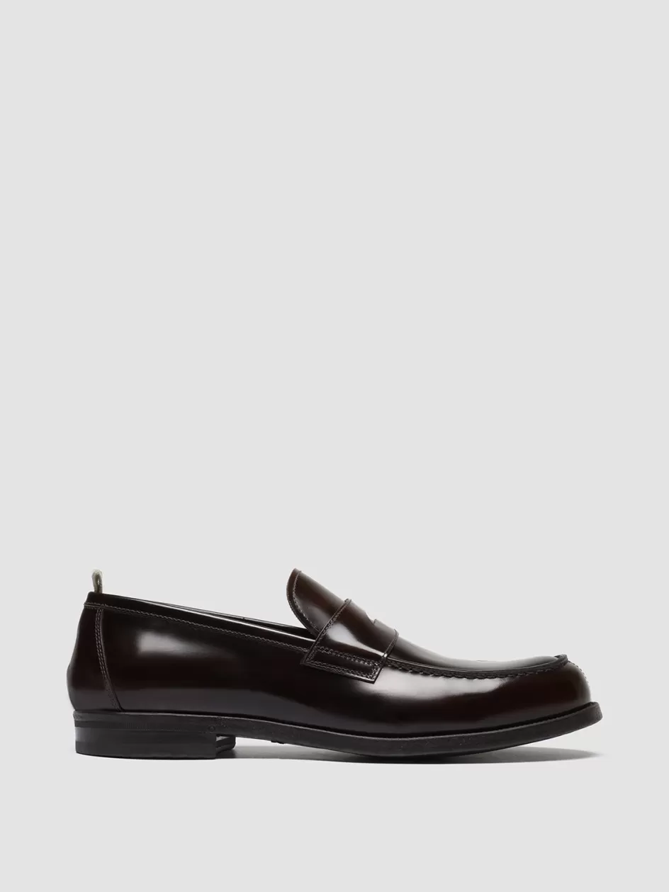 Officine Creative Loafers>VINE 001 - Brown Leather Loafers DARK BROWN