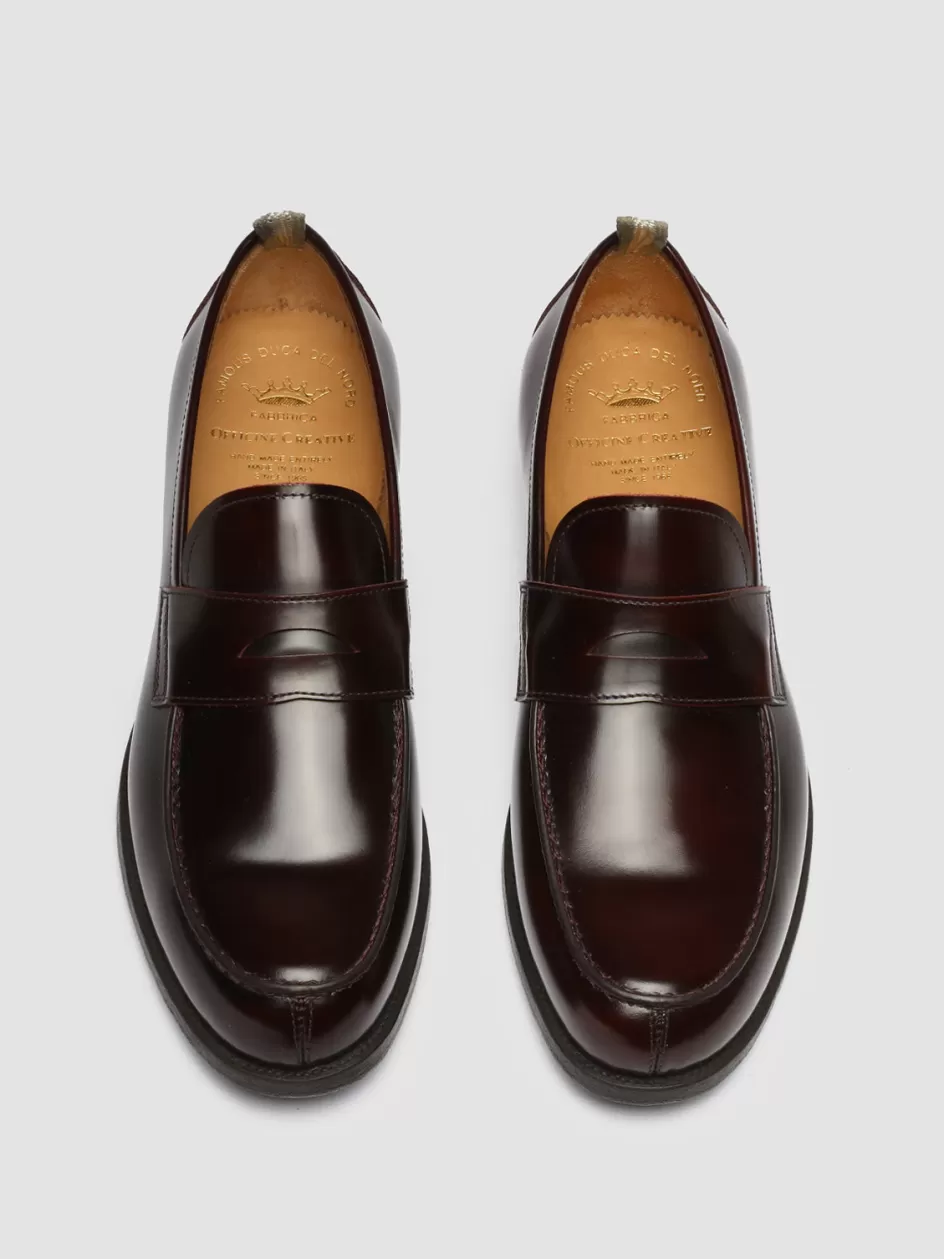 Officine Creative Loafers>VINE 001 - Leather Loafers BURGUNDY