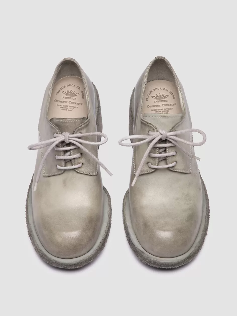 Officine Creative Derbies & Oxfords | Dress Shoes>WILDS 001 - Grey Leather Derby Shoes GESSO                                             