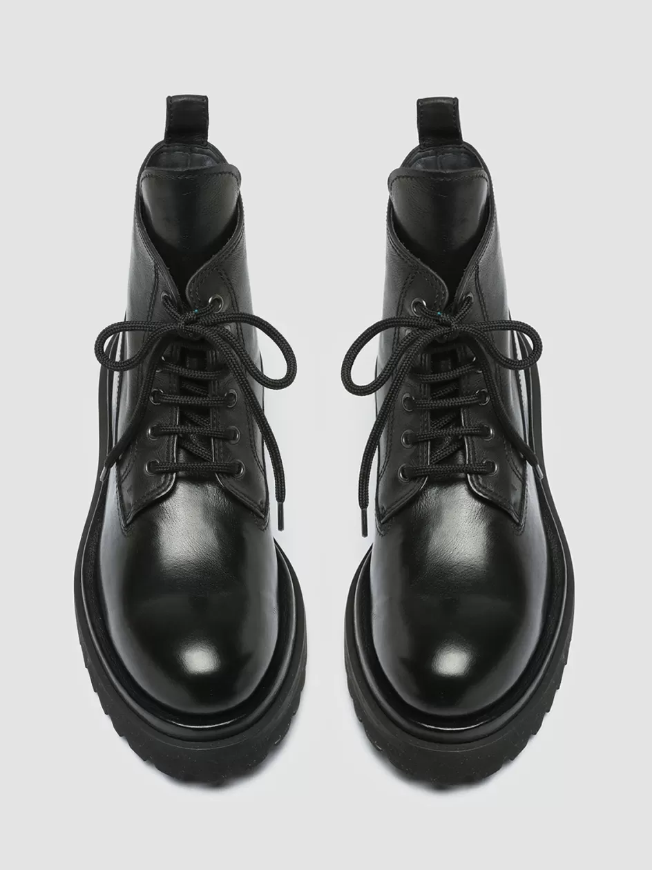 Officine Creative Boots & Booties>WISAL DD 105 - Leather Lace Up Boots BLACK